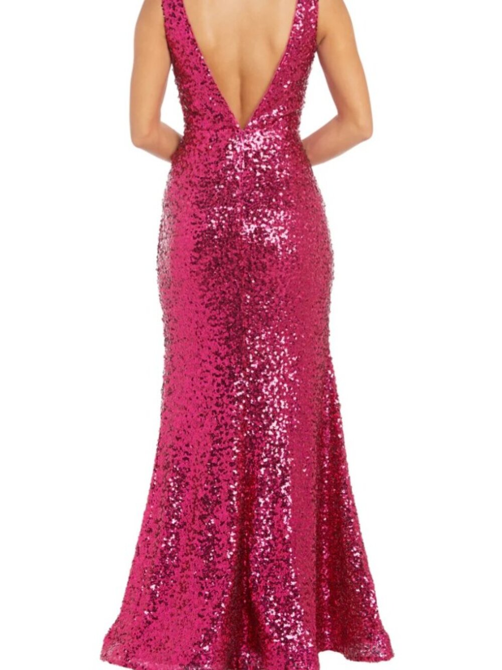 Morgan & Co Chloé Sequined Gown – Size 9 – Fuchsia A‑Line Formal Dress - Picture 2 of 7